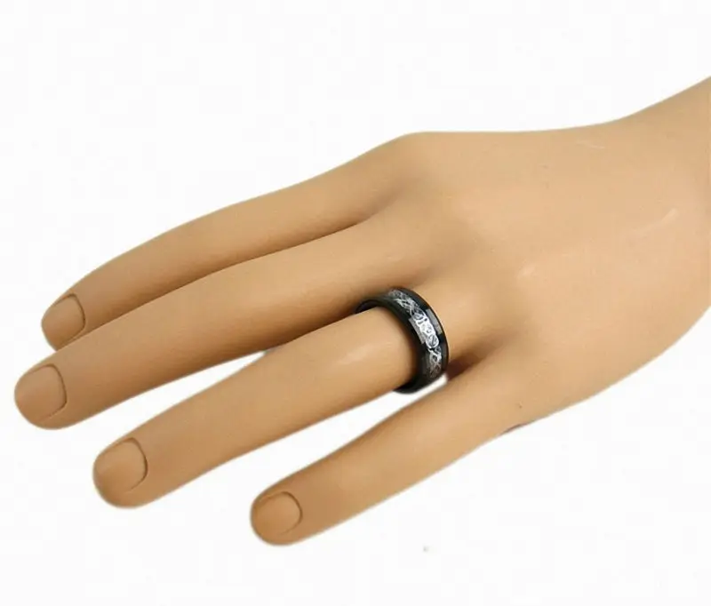 Queenwish-Silver-Dragon-Inlay-Tungsten-Carbide-Celtic-Comfort-Fit-Ring-Mens-Wedding-Band