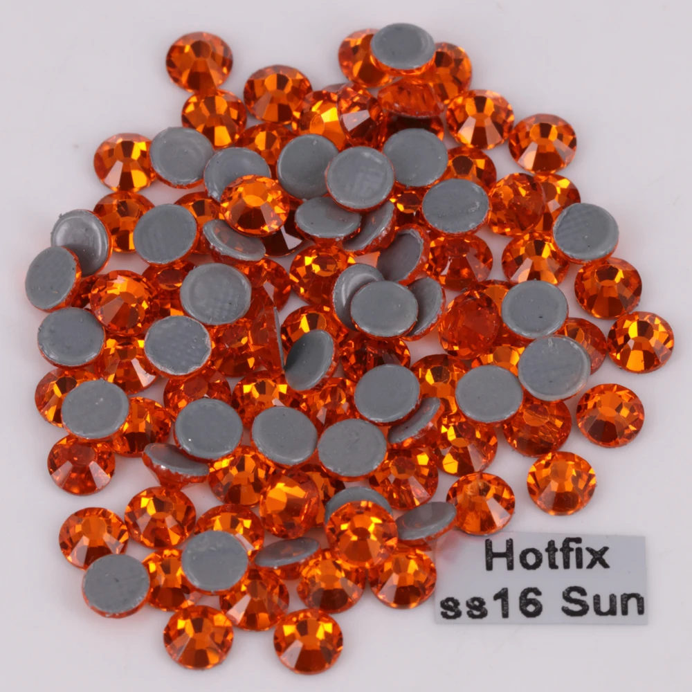 Бесплатная доставка! 1440 шт./лот ss16 (3 8 4 0 мм) Высокое качество DMC Sun/Orange Iron On