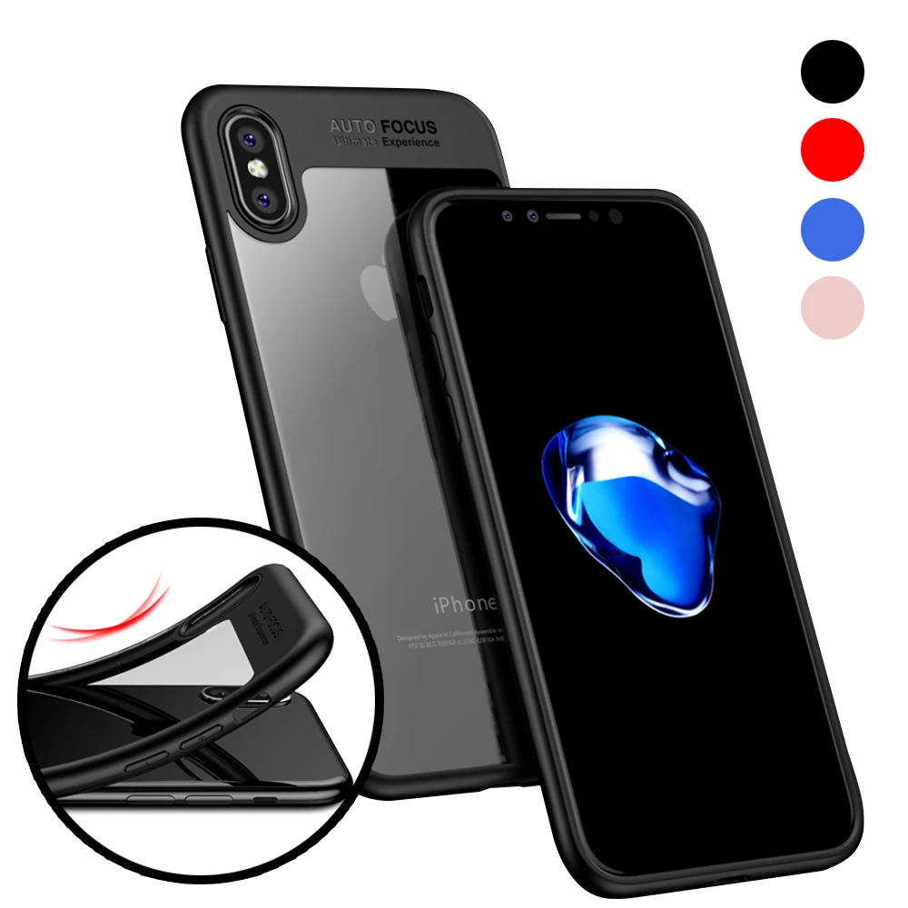 

Full Cover Shockproof Ultra Slim Phone Case for iPhone X 8 6 6s 7 8 Plus android S9 S9 Plus Protection Cover PC Tpu Phone Case