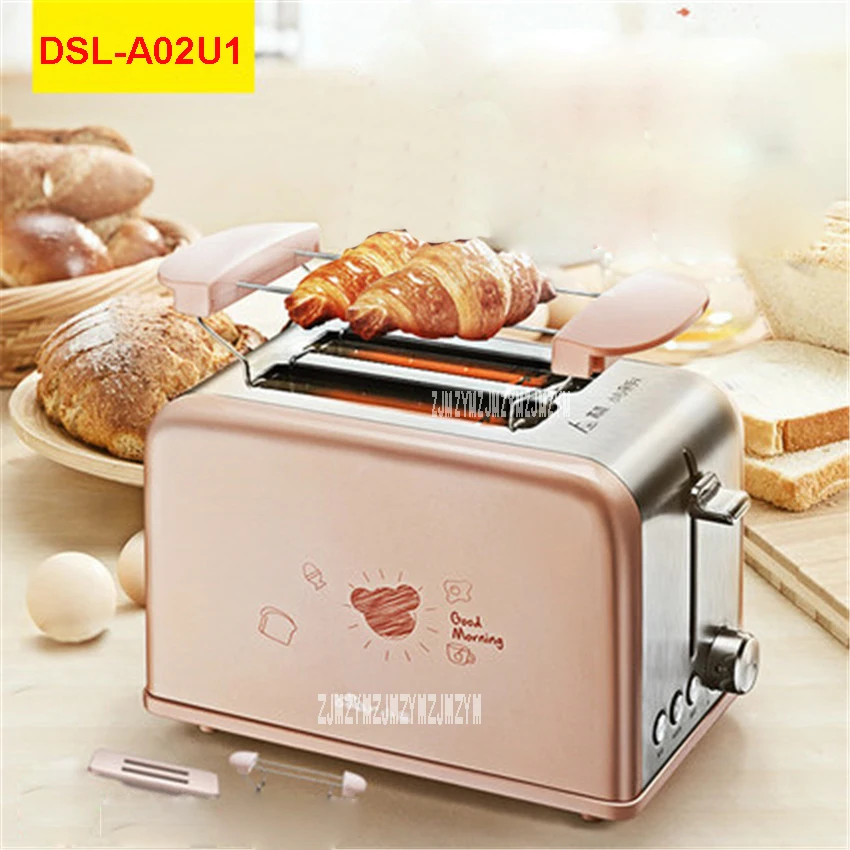 

DSL-A02U1 220V/50Hz Multi-functional Breakfast Toaster automatic stainless steel 2 Slice Toaster Mini-toaster 680W Toaster Ovens