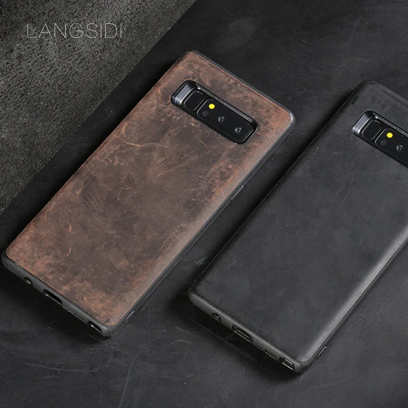 2019 new Samsung s6 S7 Edge mobile phone case luxury handmade crazy horse leather for other | Мобильные телефоны и