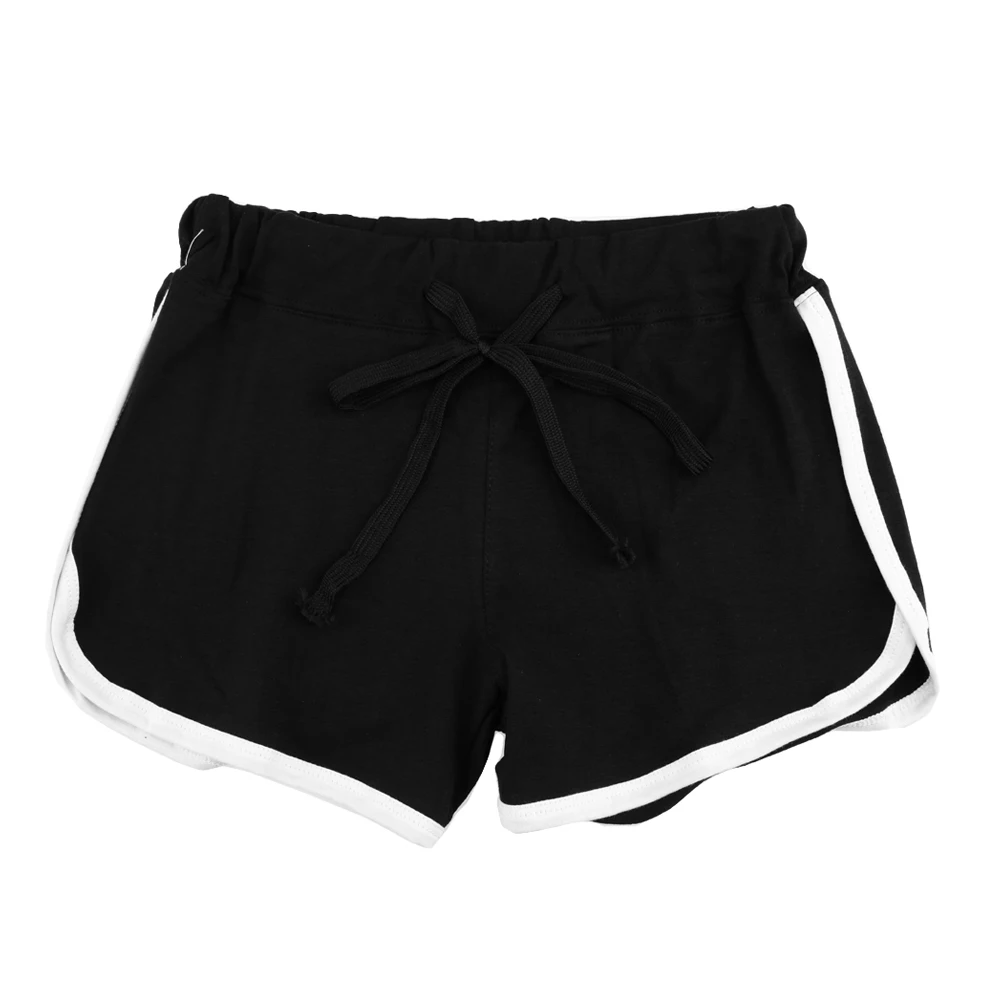 Летние спортивные шорты для женщин с эластичной резинкой на талии Короткие шорты с разрезом сбоку, хлопок, спорт, бег, Йога шорты Feminino
