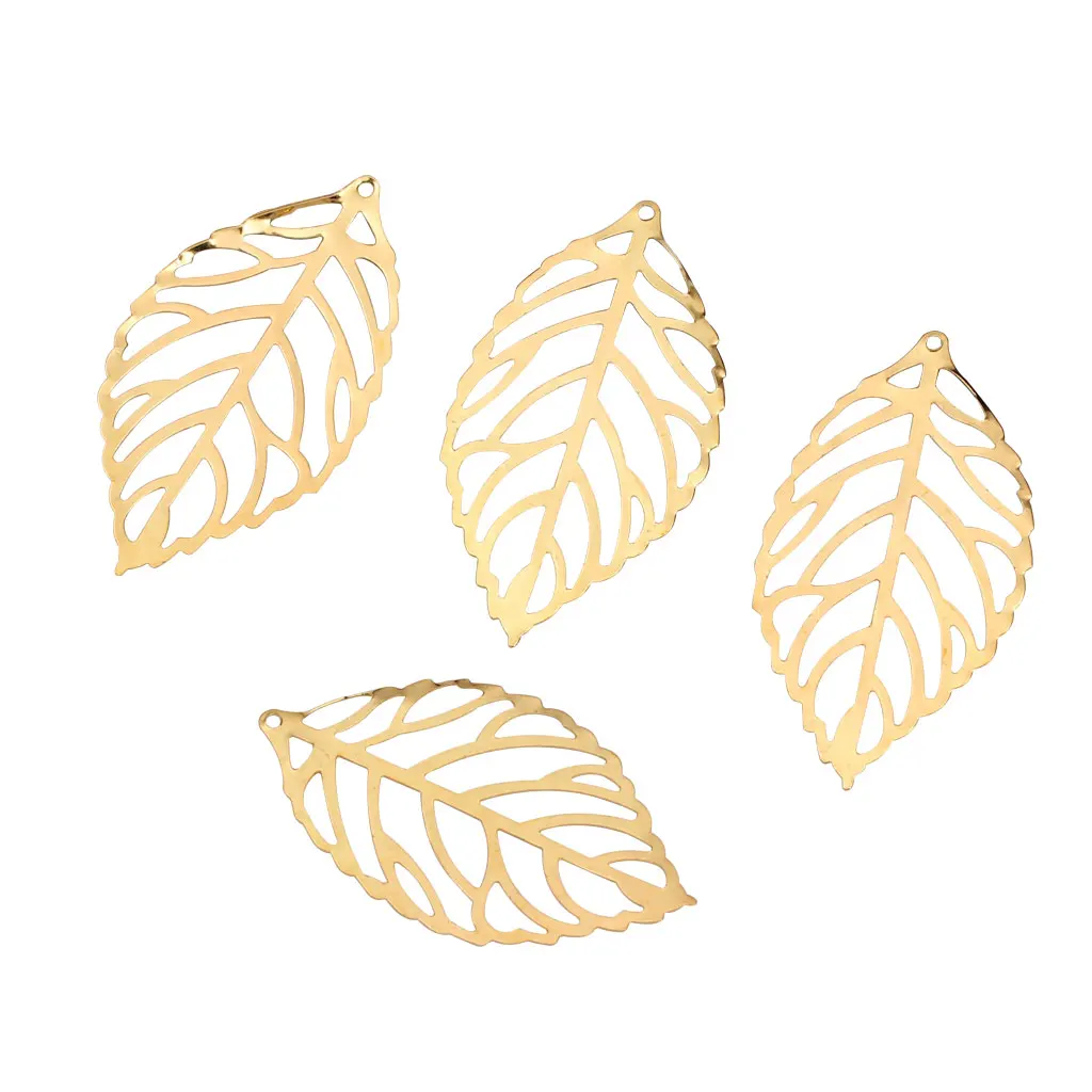  200pcs Alloy Filigree Leaves Charms Pendants Jewelry Making Findings DIY Craft for DIY Chinese Hairpin Hair Accessories