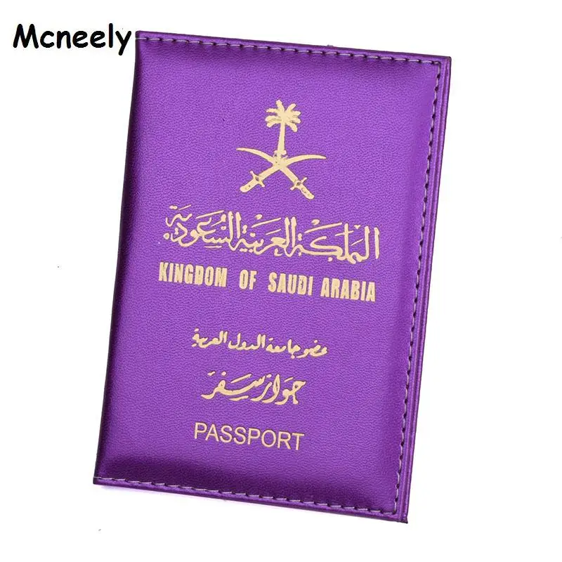 Глянцевая обложка для паспорта из искусственной кожи в Саудовской Аравии для женщин и девушек, дорожные обложки для паспорта, модные мягкие милые бумажники, подходят для паспорта чехол - Цвет: Purple