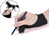 3 Sizes Two Finger Anti-fouling Glove For Artist Drawing & Pen Graphic Tablet Pad Household Gloves Right Left Hand Black Glove 1