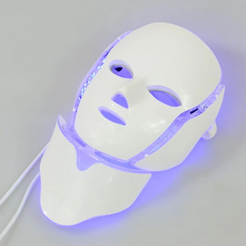 Korea 7 Colors Light LED Facial Mask with Neck Skin Rejuvenation Face