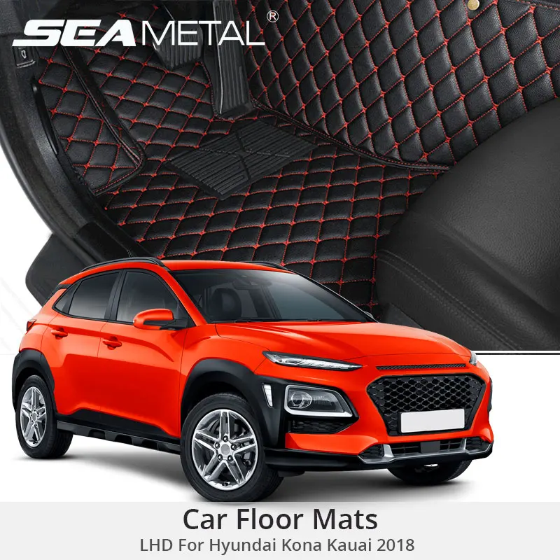 

LHD Floor Mats For Hyundai Kona Kauai 2018 2017 Custom Rug Auto Interior Foot Mat Pad for Hyundai Encino Car Accessories Styling