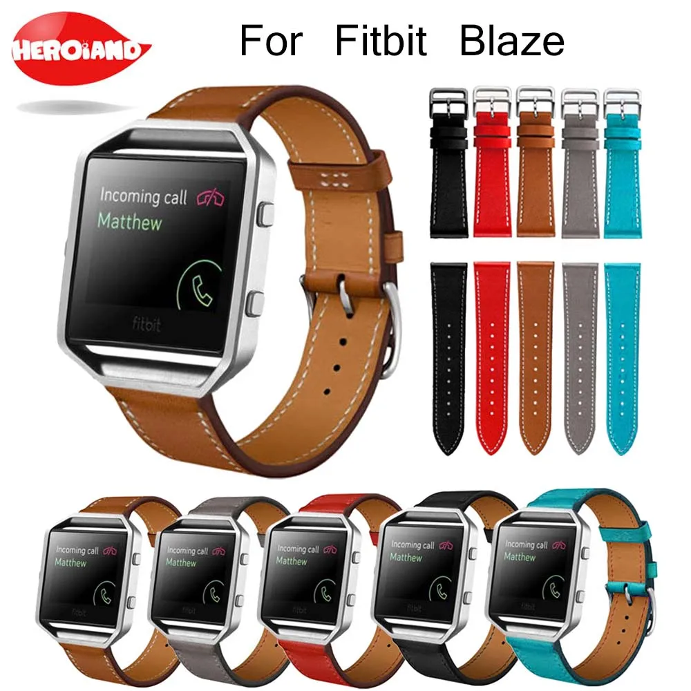 

New High Quality Luxury Leather Watch Bands 23mm Wrist Strap for Fitbit Blaze Smart Sport Watch For Women & Men Correa Reloj