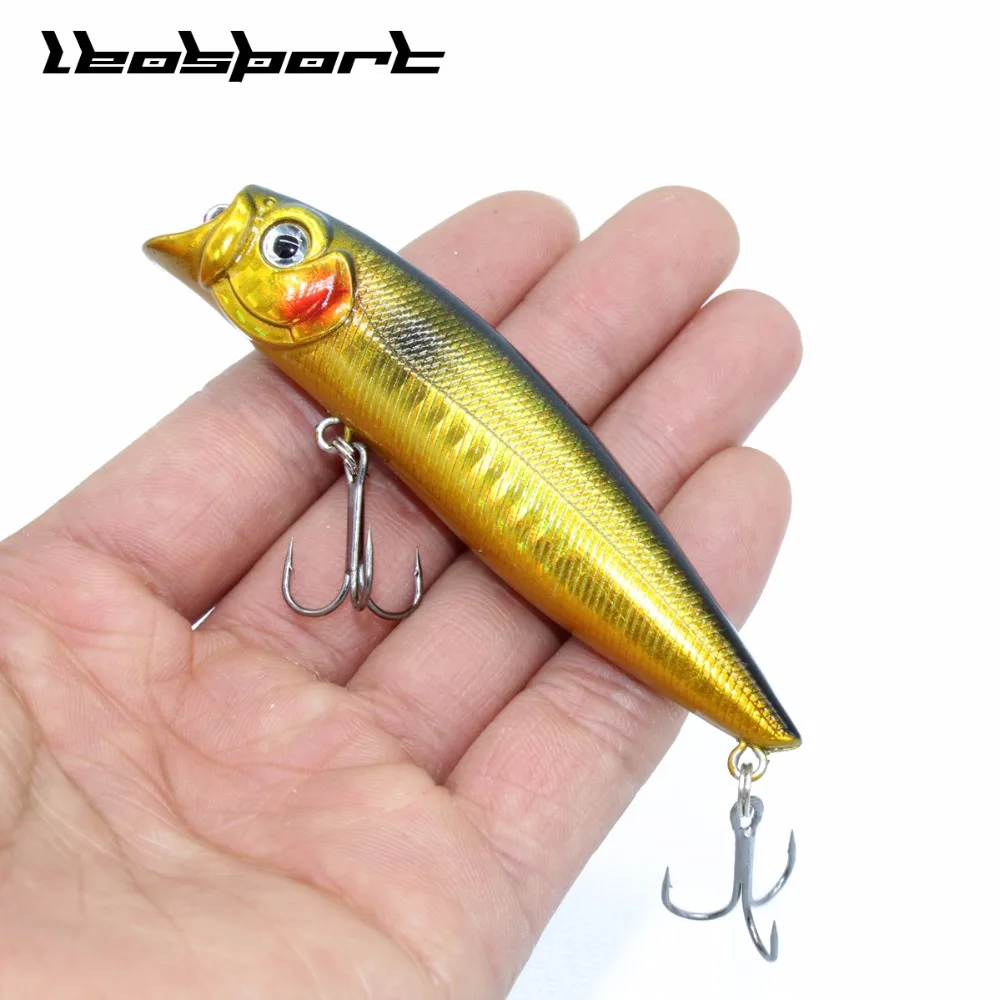 

LEOSPORT New Arrival Popper Fishing Lures 1pcs Good Quality Fishing Wobbler Hard Baits 5 Color Select Fishing Tackle 6# Hooks