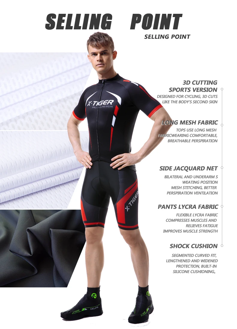 X-Tiger Pro велосипедный комплект костюм для езды на горном велосипеде Maillot Ropa Ciclismo 3 цвета велосипедная форма Велоспорт Джерси комплект велосипедная одежда