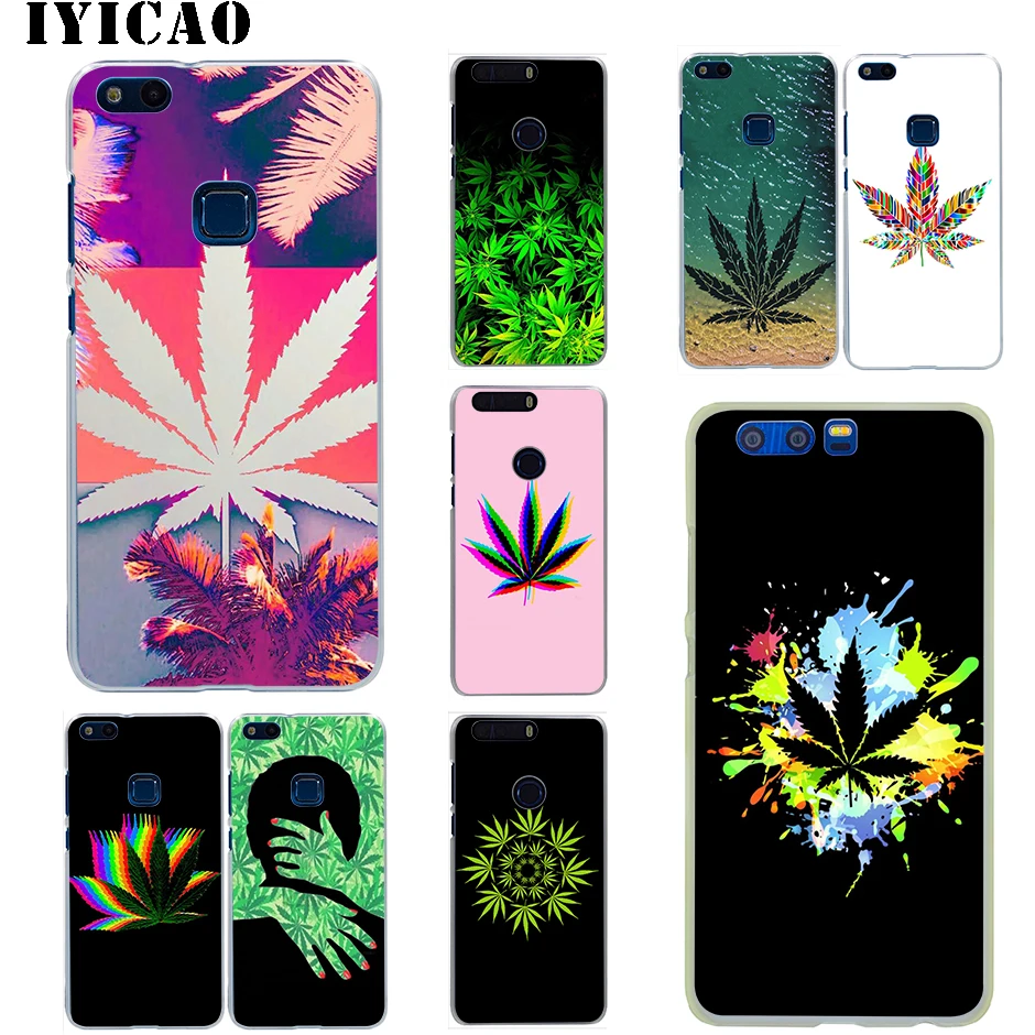Жесткий чехол IYICAO Art Weed для Huawei Honor 6A 6C 7A 7C 7X 8 8X 9 10 20 9X Lite Pro Play Note View | Мобильные