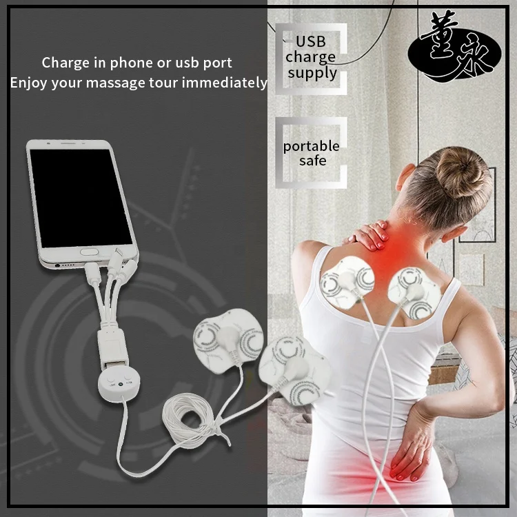 USB and 3 Connector Massage therapy device ems electronic pulse full body massager machine for muscle relaxing KXS-30