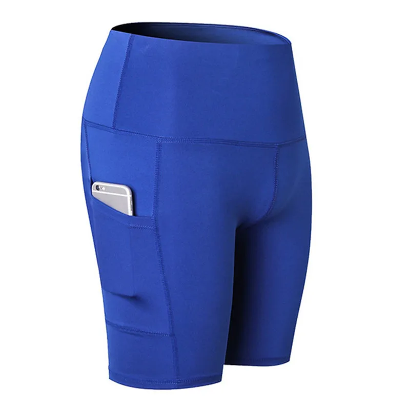 

Women Tight Gym Fitness Shorts Side Pocket Elastic Sport Shorts Outdoor Running Training Shorts Breathable Yoga Shorts