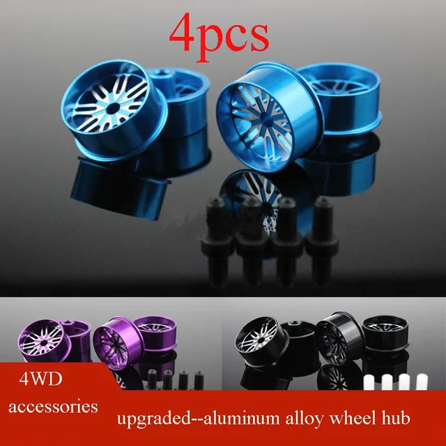 Special Offers Yuenhoang 4PCS Wheel Hub/Rim Aluminum Alloy 23.5*11mm Flower-type Wheels with Shaft Cover for DIY Tamiya Mini 4WD RC Car Model