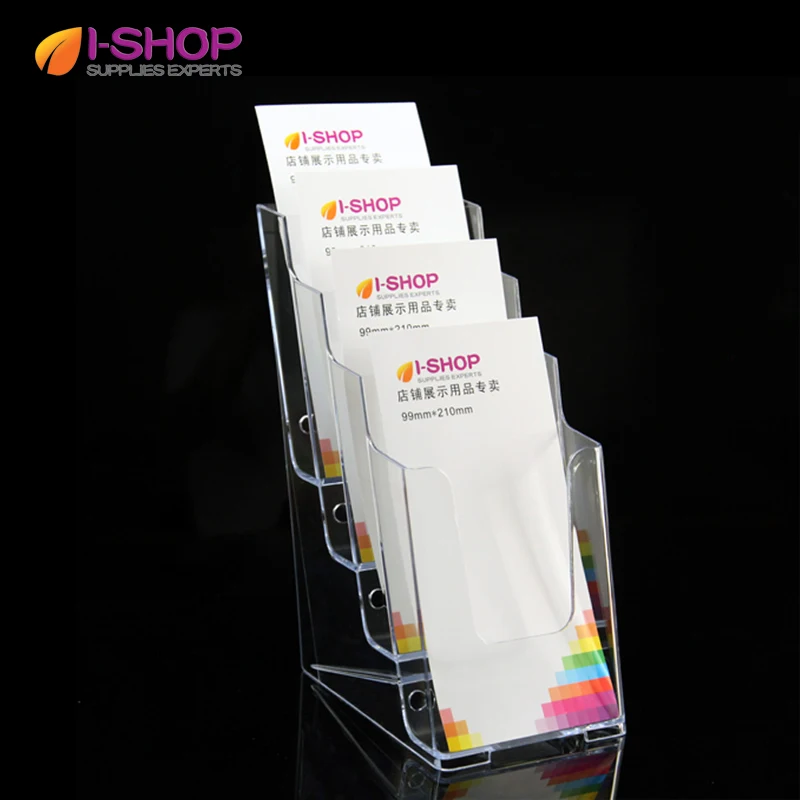 Leaflet Displays Four Tiered Brochure Rack Holder for Tri fold