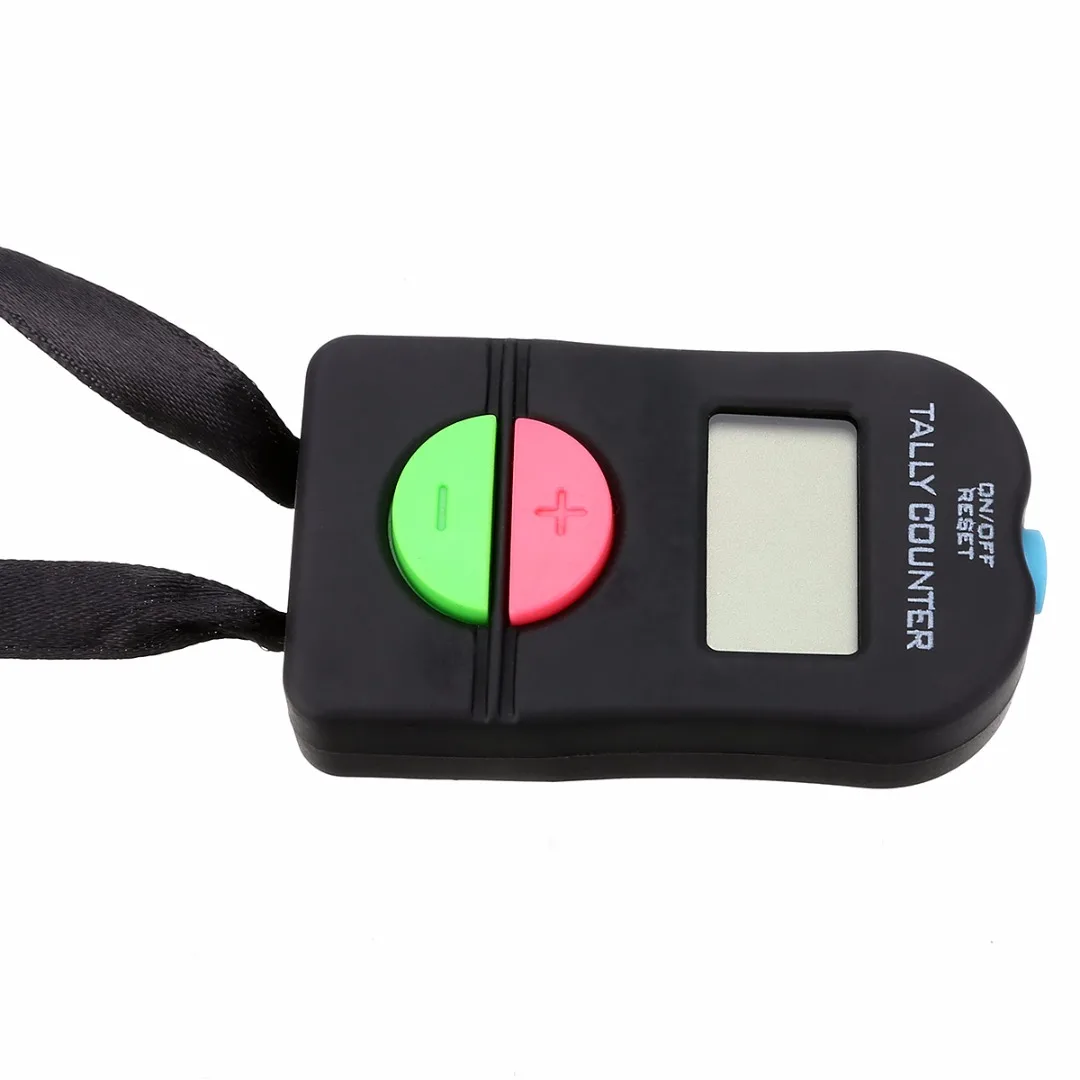 1pc 0-9999 Digital Tally Counter Black ABS Tally Counter Electronic Manual Clicker Security Running For Golf Gym