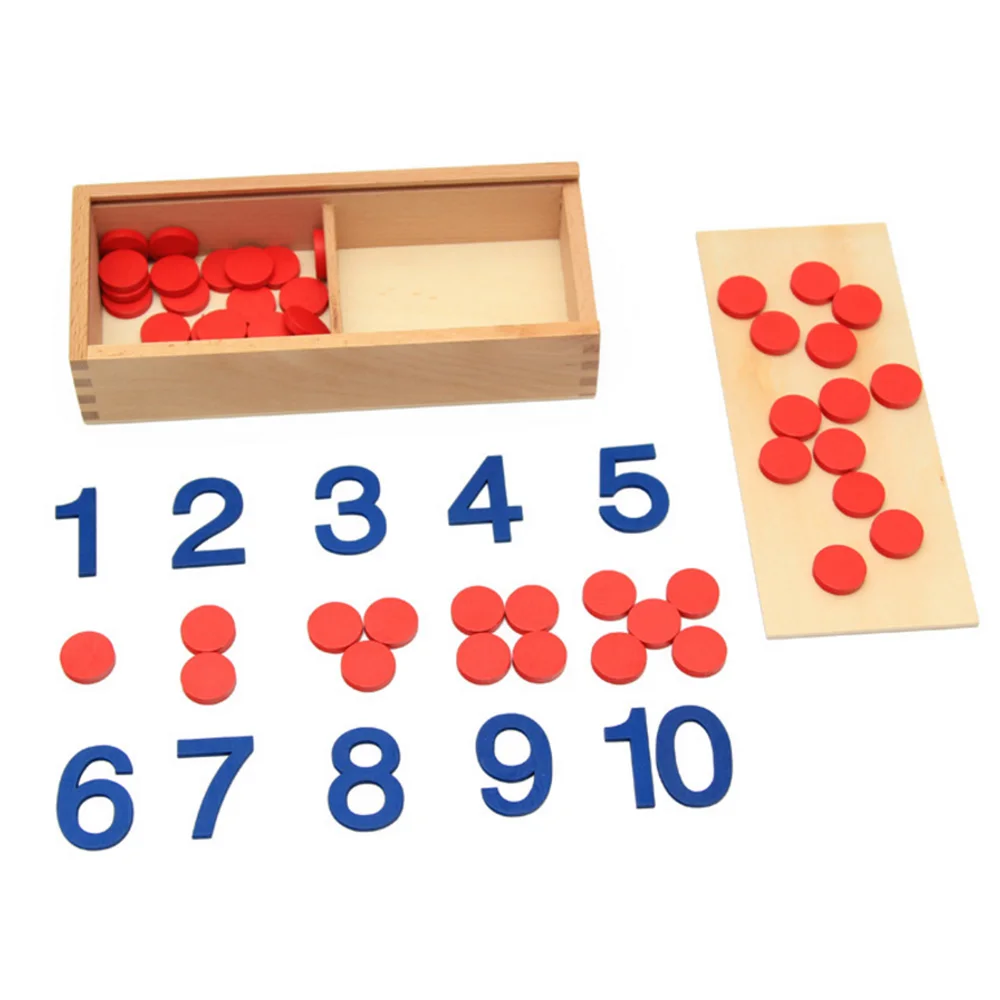 

Kids Wooden Mathematics Early Educational Montessori Math Toy Chips Game Digital Montessori Brinquedo Educativo Learning Toys