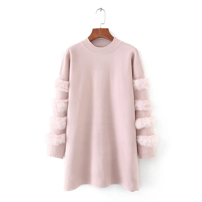CAYA-BOX-2017-Autumn-Long-Sleeves-sweater-dress-Rabbit-Fur-Jumpers-Pull-Women-long-Sweaters-And(1)
