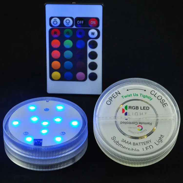 3AAA на батарейках светодиодные фонари супер яркий многоцветный RGB LED Водонепроницаемый погружной участник свет База с Дистанционное