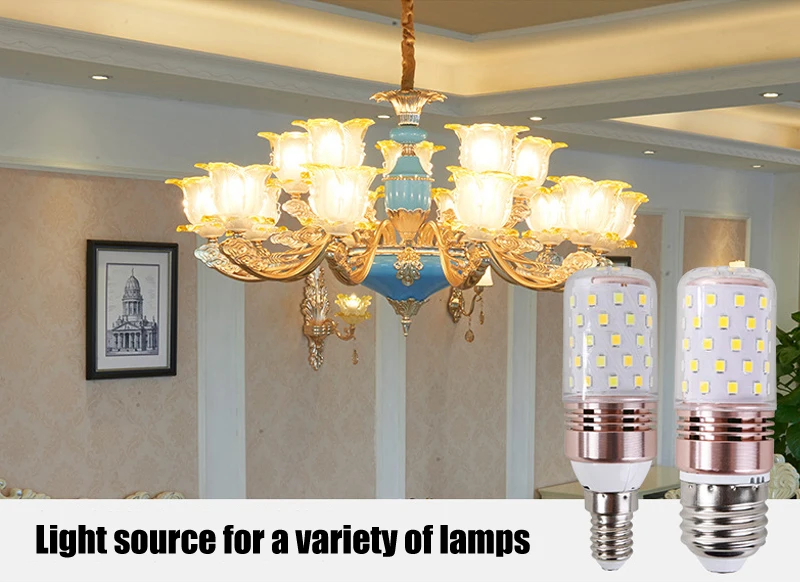 8W 12W 16W LED Corn Light E14 E27 SMD2835 AC220V Household Decorative Chandelier Table Lamp (9)