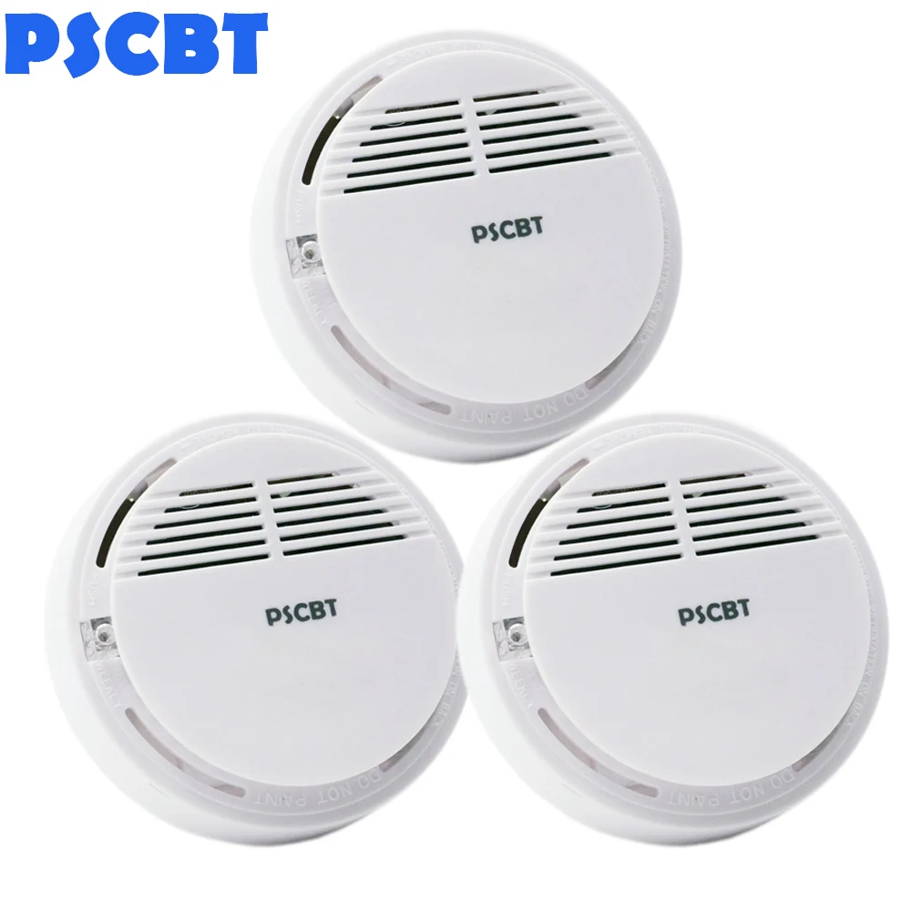 

PSCBT smoke fire alarm detector protection sensor with battery operated for home warehouse factory 3pcs