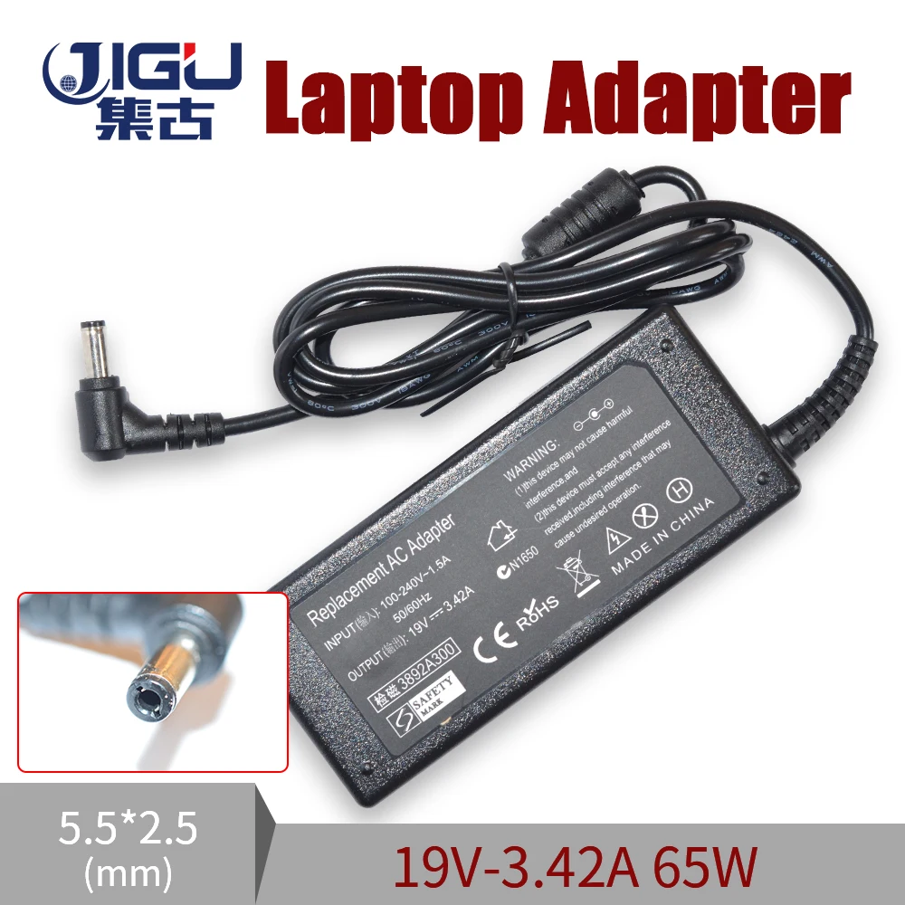 Descuento Reemplazo de cargador de CA para portátil, 19V, 3.42A, 5,5x2,5 MM, 65W, para Lenovo/Asus/Toshiba/BenQ x550c, A52F, G550, Lenovo g550, N500, G550 xg03MoJ