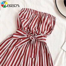 2019 New Fashion Women Rompers Striped Tube Top Beach Party Jumpsuit Sexy With Waistband Wide Leg Plus Size 2019 New Fashion Women Rompers Striped Tube Top Beach Party Jumpsuit Sexy With Waistband Wide Leg Plus Size