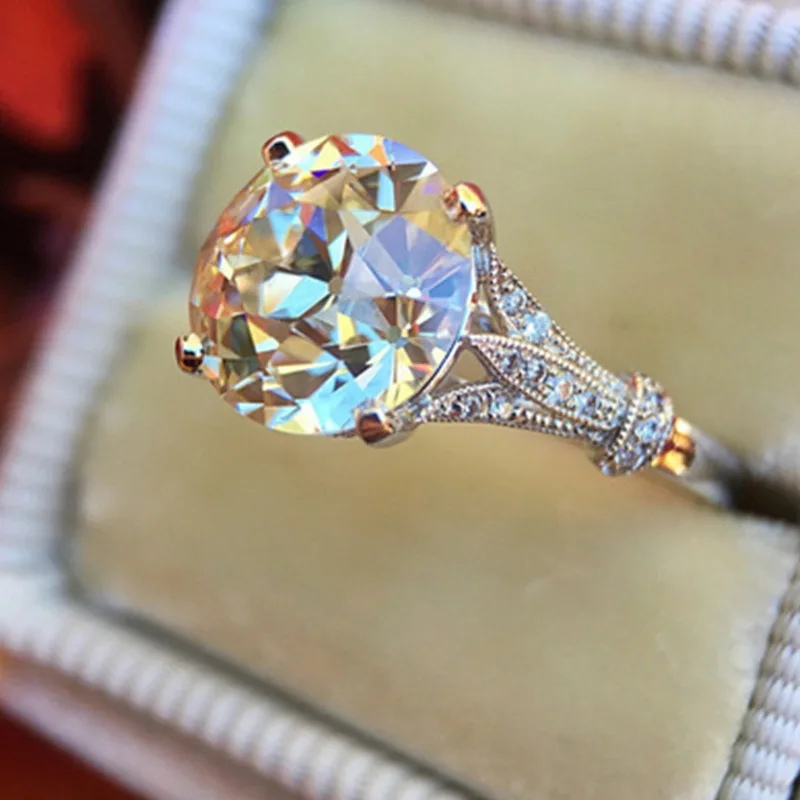 

Wedding Rings Romantic Lovely Natural Birthstone in Bridal Princess Wedding Engagement Ring Size 6 7 8 9 10