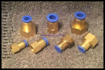 

15Pcs/Lot PCF4-01 4mm to 1/8" Pneumatic Connectors Female Straight one-touch fittings BSPT Brand New