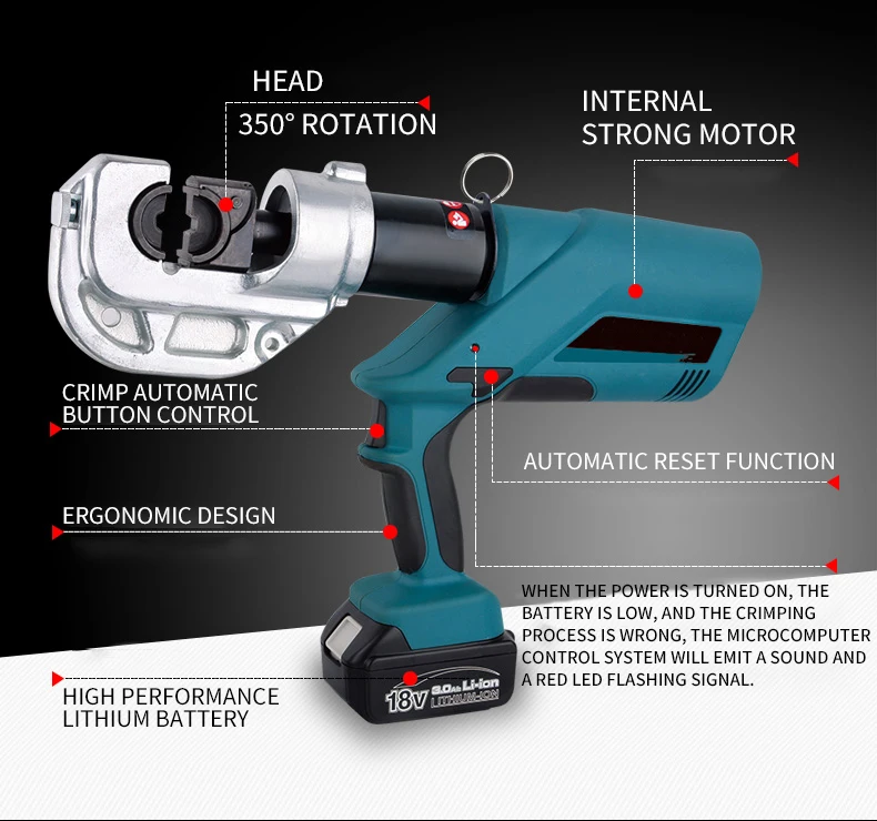 EZ-400 Батарея приведенный в действие обжимные инструменты для обжима 16-400mm2