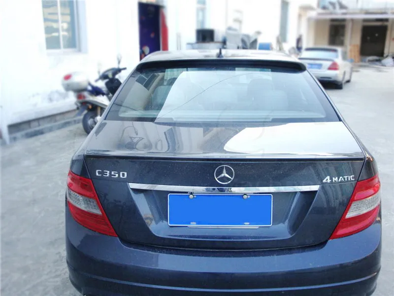 2008-2013 Mercedes Benz  W204 C-Class Sedan Coupe AS Style Roof Spoiler CF (21)