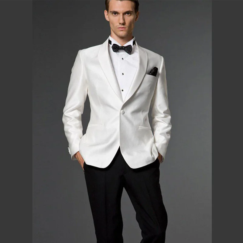 Trajes De Novio 2017 Hombre White Wedding Suits For Men Slim Fit Trajes De Novio 2017 Hombre White Wedding Suits For Men Slim Fit One On Groom Wear Bridegroom Business Jacket Pant Bow In From S
