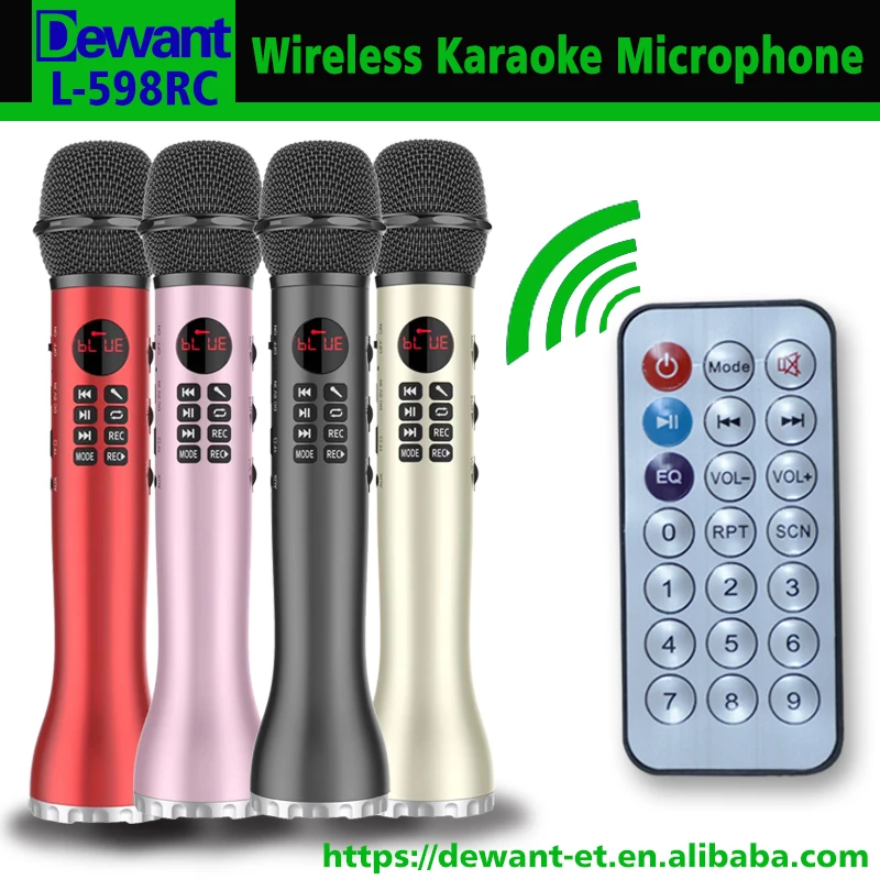 

L-598RC 9W remote control portable mini USB amplifier bluetooth karaoke microphone home KTV wireless microphone with recording