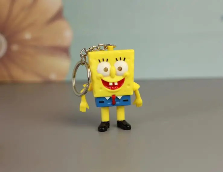 Брелок spongebob новейший милый фонарик Spongebob светодиодный брелок Spongebob со звуком