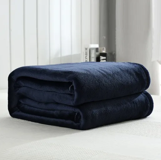 CAMMITEVER, мягкое Фланелевое простое покрывало, одеяло, Флисовое одеяло для дивана/кровати/автомобиля/офиса - Цвет: navy