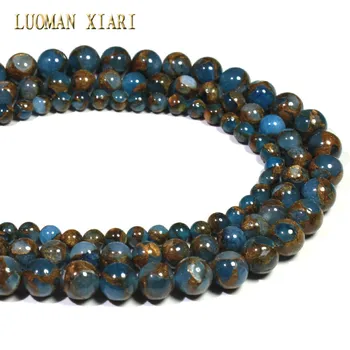 

Wholesale Mix Color Blue Nepal Stone Round Loose Beads For Jewelry Making DIY Bracelet Necklace Material 6/8/10 mm Strand 15''