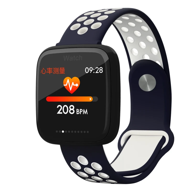 Оригинальная F15 Смарт-часы IP68 Водонепроницаемый Плавание SmartWatch сердечного ритма приборы для измерения артериального давления крови кислородом браслет для Android и IOS - Цвет: Blue white strap