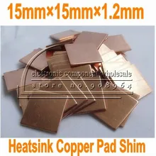 100 шт./лот 15 мм* 15 мм* 1,2 мм 1,2 мм ноутбук GPU Процессор радиатор охлаждения fin Медь Pad Шим для DV2000 для V3000 для DV9000 для M1210