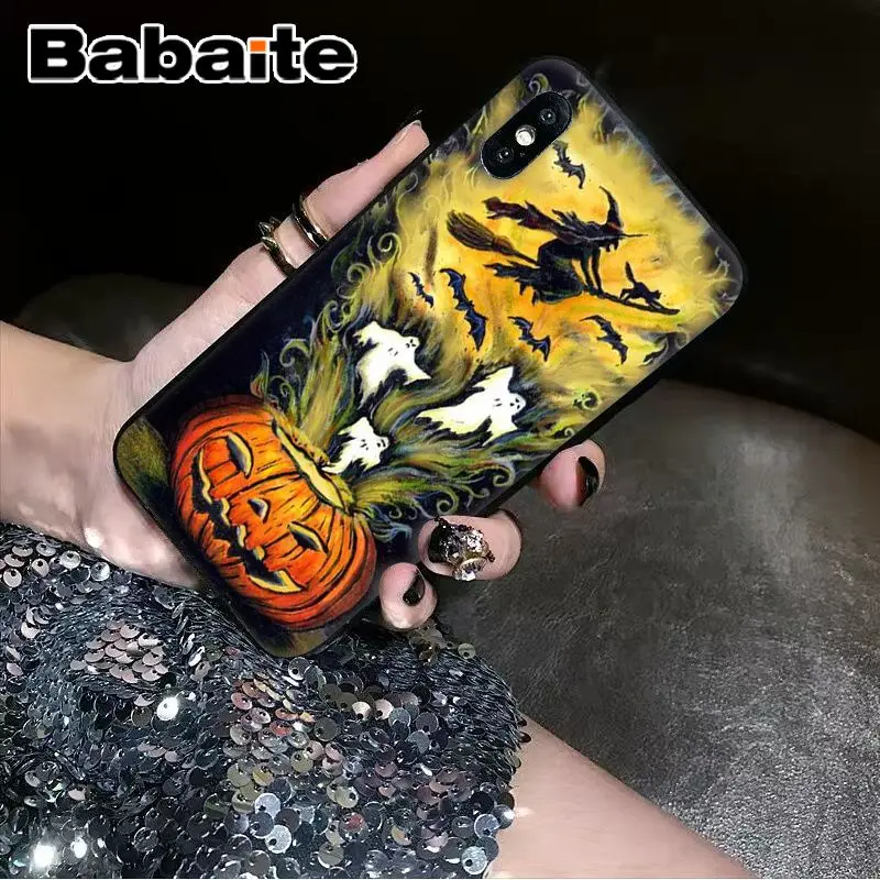 A4 Babaite Тыква Хэллоуин Летучая мышь черный ТПУ Мягкий силиконовый чехол для телефона чехол для iPhone X XS MAX 6 6S 7 7plus 8 8Plus 5 5S XR - Цвет: A4
