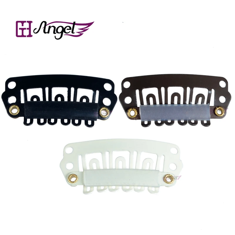 

Wholesale 6000pcs/lot 28mm U Tip Snap Human Hair Metal Clips With Silicone Back For Clip In Hair Extension/Wig/Weft