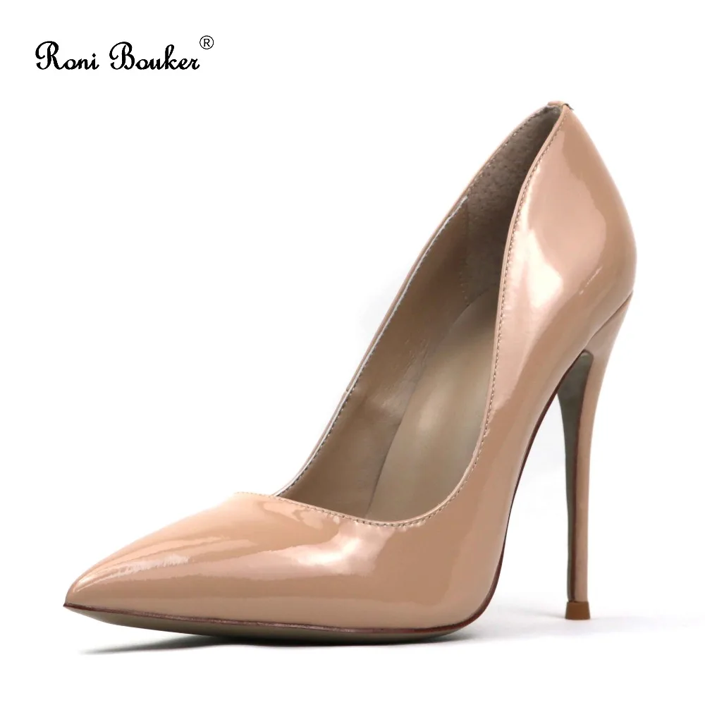 Roni Bouker Women Sprig/Summer Patent Leather High Heels Multi-color Slip On Pumps Sexy Pointed toe Girls Shoes free shipping