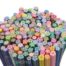 40 мм 100 шт./лот цветочный дизайн ногтей тростника DIY Смешанные Fimo игровое тесто фигурки из полимерной глины