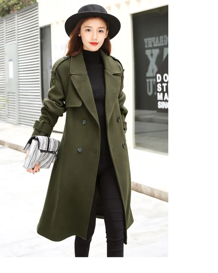 Модное шерстяное пальто длинное шерстяное пальто и куртка однотонные женские пальто осень зима