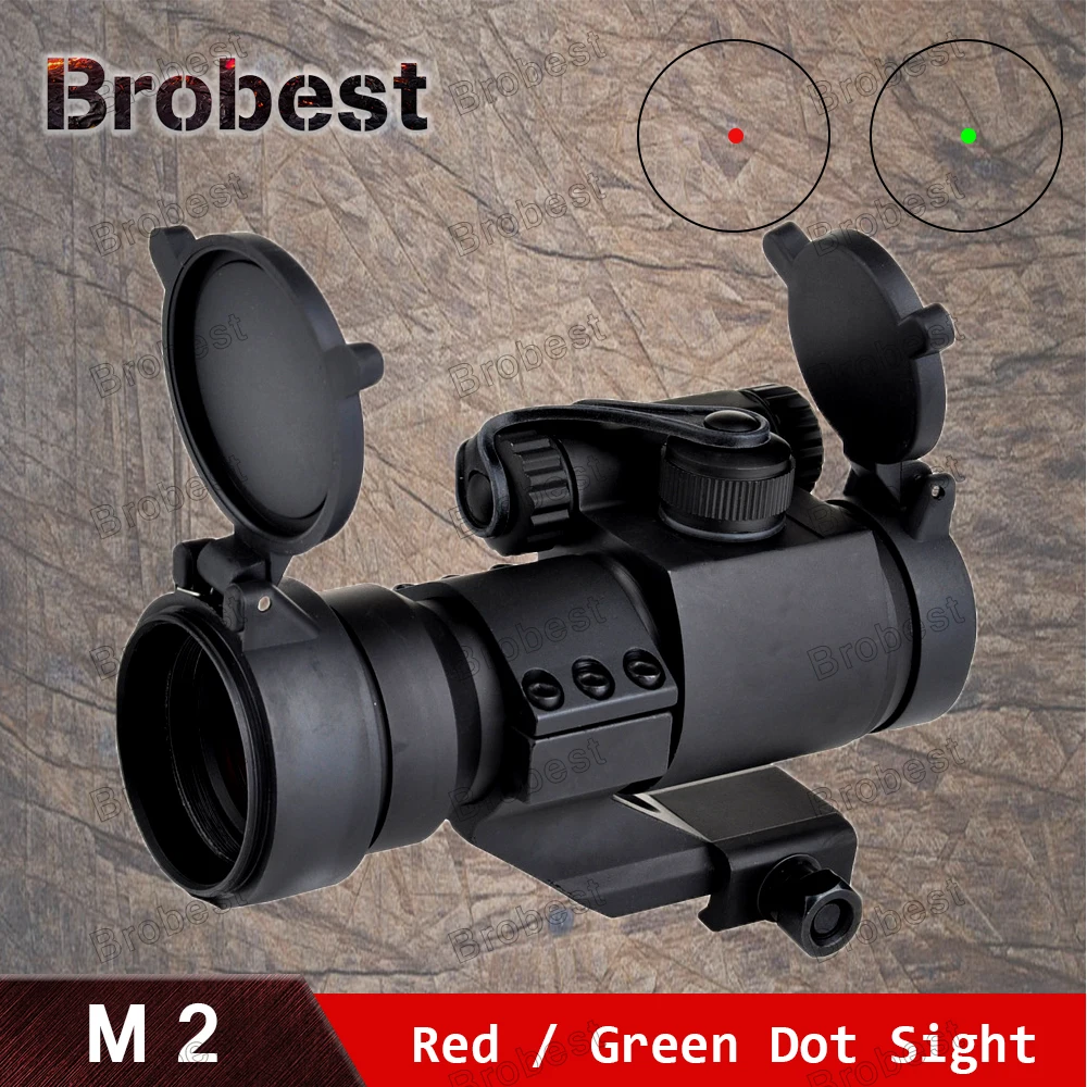 Rifle Scope 32mm M2 Sighting Telescope Reflex Red Green Dot Spotting Scope Weaver Rail Cantilever Mount AO5033