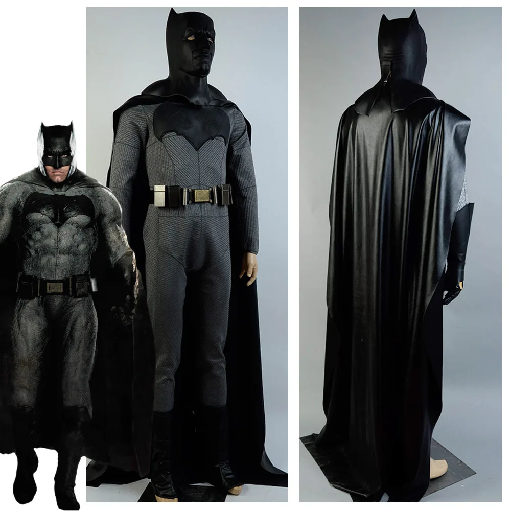 

Batman v Superman Dawn of Justice Batman Costume Bruce Wayne Jumpsuit Cosplay Costumes With Mask Belt For Adult Men Custom Made