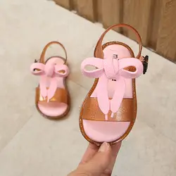 2019 новые летние для маленьких девочек сандалии Модная одежда для детей, Детская мода бабочкой принцесса детская Плоские Дети Пляжная обувь
