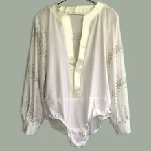 Новые мужские туфли для латинских танцев костюмы Длинные рукава со стразами туфли для латинских танцев, топ для мужские конкурс латиноамериканских танцев рубашки S-3XL F76