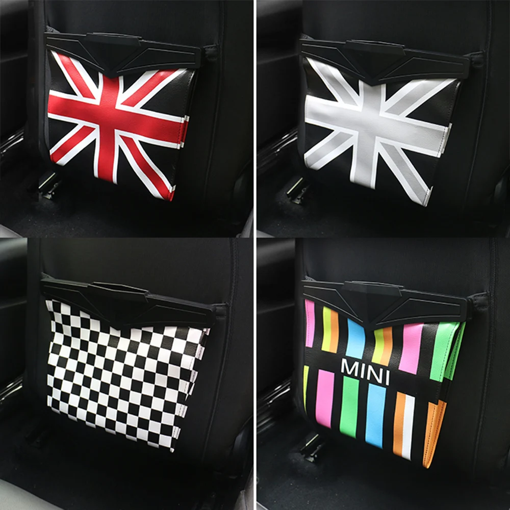 

Multifunction Car Storage Anti Kick Bag Seat Back Hanging Union Jack For Mini Cooper F55 F56 R56 R60 Countryman Car Accessories