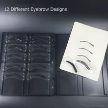 1 комплект 12 различных конструкций бровей Трафарет для бровей прессформы напечатаны непосредственно постоянный макияж набор трафаретов для бровей