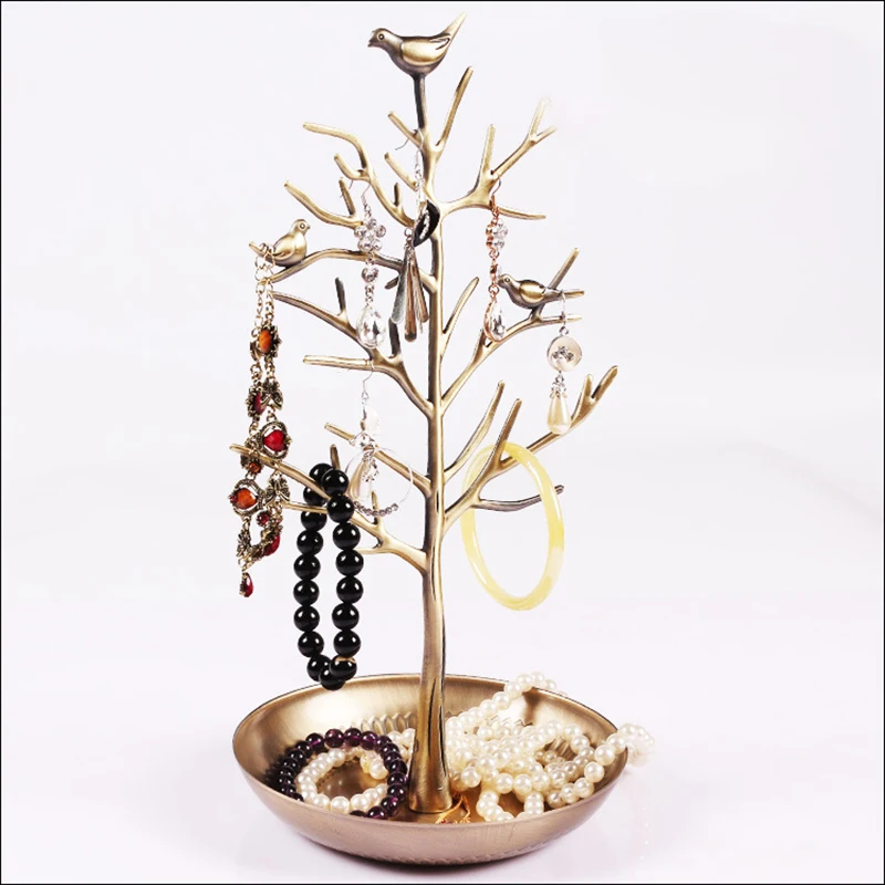 

New Jewelry Display Bird Tree Stand Earring Holder Rack Hanger Show Organizer Accessories Rangement Prateleira Kitchen Shelves